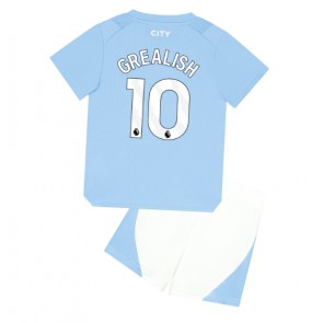 Manchester City Jack Grealish #10 Hemmaställ Barn 2023-24 Kortärmad (+ Korta byxor)